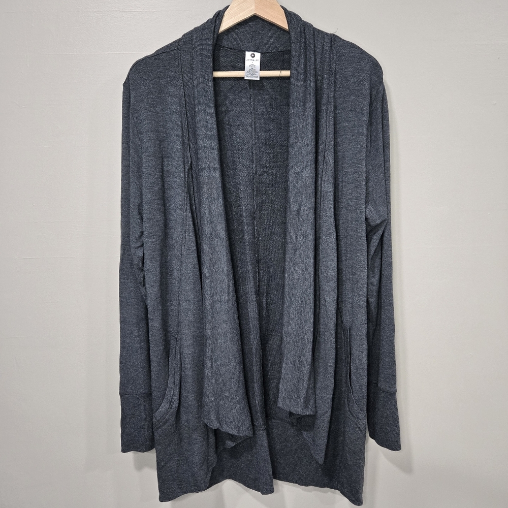 Active Life Dark Gray Draped Cardigan